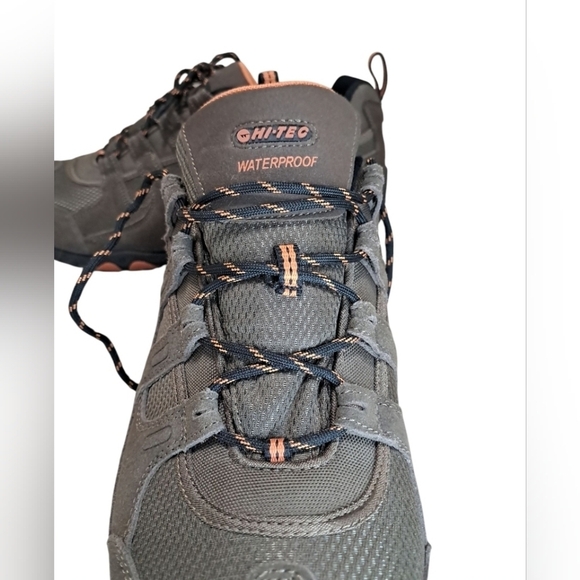 Hi-Tec Quadra II Waterproof Hiking Shoes Men’s 13 Taupe/Burnt Orange - Picture 4 of 16